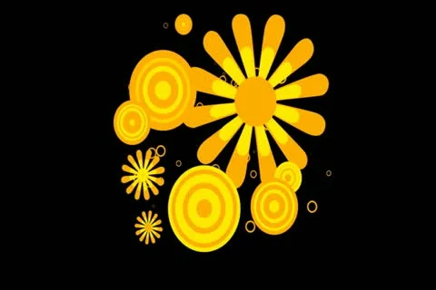 Retro Summer Flourish Motion Design Element 01 Widescreen Stock Footage 10870875