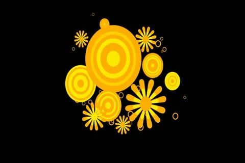 Retro Summer Flourish Motion Design Element 02 Widescreen Stock Footage 10870876