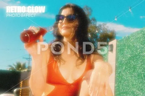 Retro Summer Glow Photo Effect PSD Template