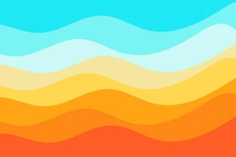 Retro Summer Gradient Waves Design Stock Illustration