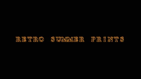 Retro Summer Prints fire text effect black background Stock Footage 136314376