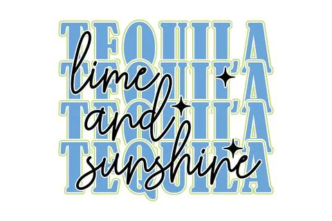 Retro Summer Tequila Varsity EPS Design Stock Illustration