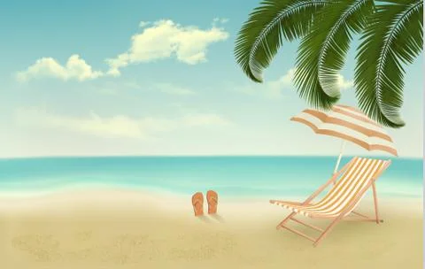 Retro summer vacation background. vector Stock Illustration