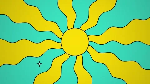 Retro Sun Background Loop Yellow And Blue Stock Footage 245695985
