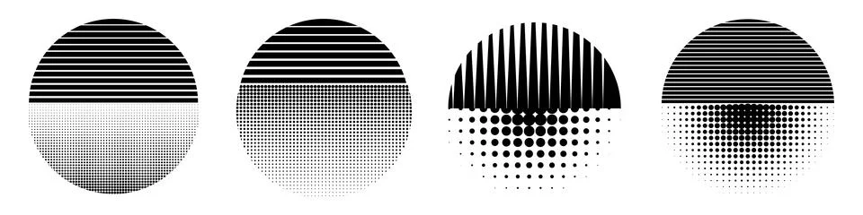 Retro sun circle logo. Vector design vintage sunrise sunset. Stock Illustration
