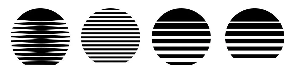 Retro sun emblem logo. Vector design circle sunrise sunset. Stock Illustration