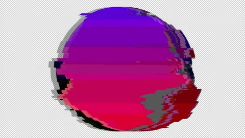 Retro Sun Glitched Loop Alpha Video stock 237993299