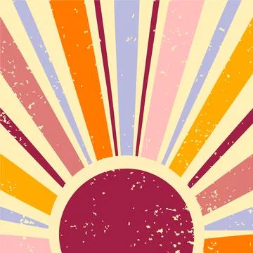 Retro sun grunge design, vector illustration Stock Illustration