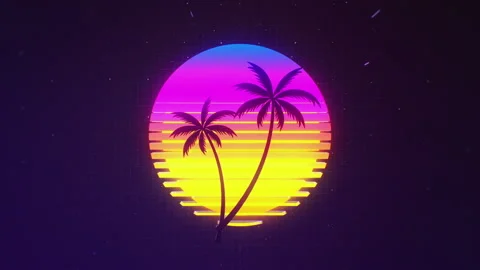 Retro sun palm animation 스톡 동영상 162522477