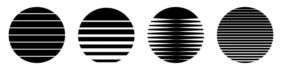 Retro sun vector circle. Old vintage sunrise sunset design logo. Stock Illustration