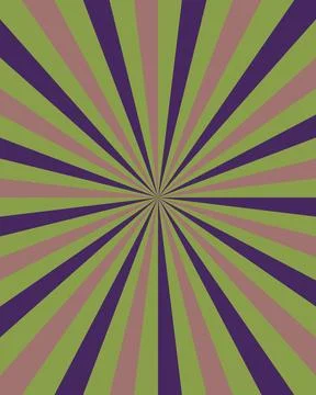 Retro sunburst background with radial rays in muted purple green and pink t.. Stock Illustration