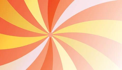 Retro Sunburst Background with Swirl Rays in Warm Pastel Tones of Orange Yellow Stock Illustration