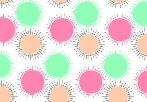 Retro Sunburst Circles Seamless Pattern With Colorful Geometric Abstract Ba.. Stock Illustration