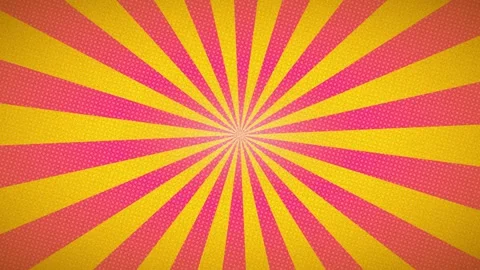 Retro Sunburst Comic Background with Halftone Pattern Stock Footage 341961069