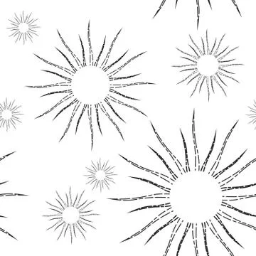 Retro Sunburst Linear Seamless Pattern Stock Illustration