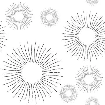 Retro Sunburst Linear Seamless Pattern Stock Illustration