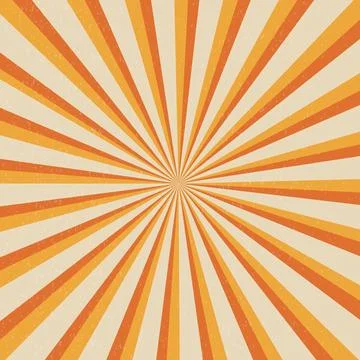 Retro sunburst pattern with orange and cream radial lines Stock Illustration