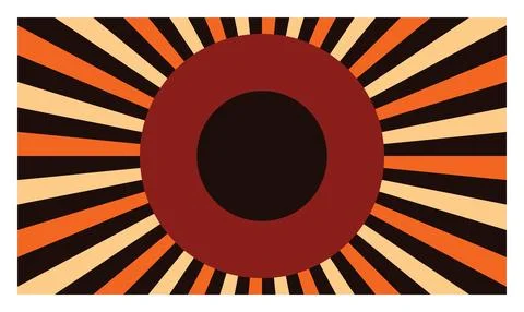 Retro sunburst pattern with radial stripes and circular frame for vintage p.. 库存插图