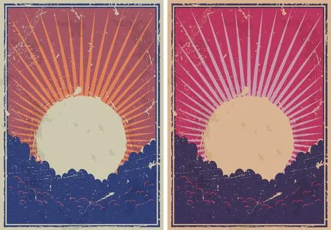 Retro Sunburst Poster Background Stock Illustration