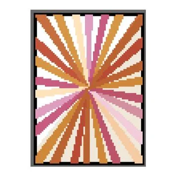Retro sunburst rays abstract geometry pattern Stock Illustration