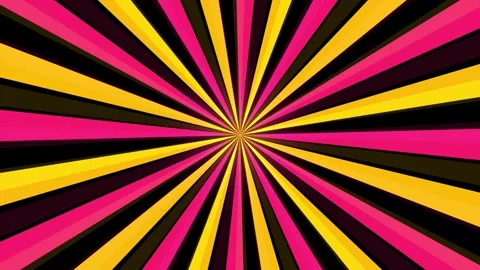 Retro Sunburst Rotating Rays Yellow Pink Black Motion Background Loop Stock-Footage 347249662