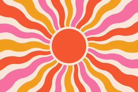 Retro Sunburst Waves Design  Abstract Radiant Energy Illustration Stockillustratie