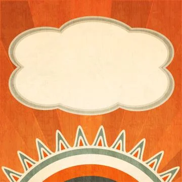 Retro sunny background with grunge effect Stock Illustration