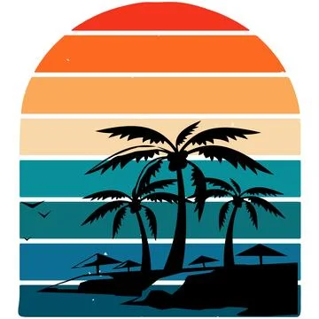 Retro Sunset Bliss Design 스톡 일러스트