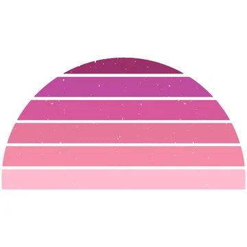 Retro Sunset Bliss Design Stock Illustration