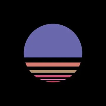 Retro sunset design vector Stock Illustration