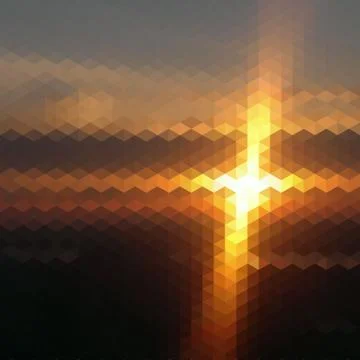 Retro sunset pattern of geometric shapes Stock Illustration