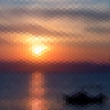Retro sunset pattern of geometric shapes Stock Illustration
