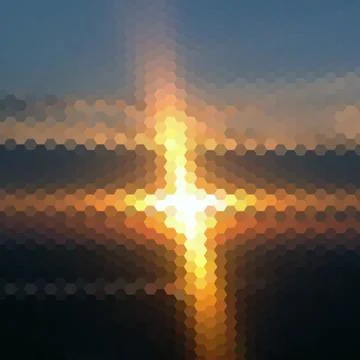 Retro sunset pattern of geometric shapes Stock Illustration