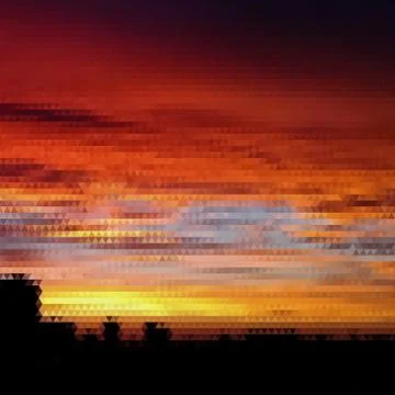 Retro sunset pattern of geometric shapes Stock Illustration