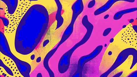 Retro surreal cartoon abstract pattern with colorful stains Stock Footage 315246130