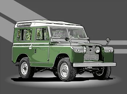 Retro suv car vector template Stock Illustration