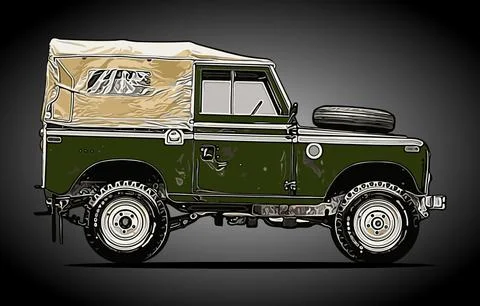 Retro suv side view vector template Stock Illustration