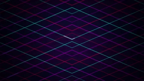Retro synthwave geometric grid seamless loop motion background Stock Footage 345182832