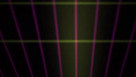 Retro Synthwave Grid Animation with Glowing Neon Lines Moving Through Dark .. Stock Footage 340526466