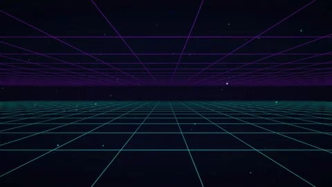 Retro synthwave grid corridor seamless loop motion background Stock Footage 345182863