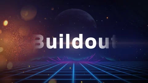Retro synthwave grid horizon featuring glowing text animation against dark Stock Footage 344715043