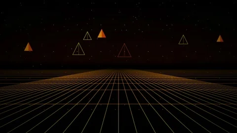 Retro synthwave grid landscape seamless loop motion background Stock Footage 345182912