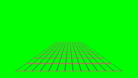 Retro synthwave grid lines perspective on a solid vibrant green background Stock-Footage 341839667
