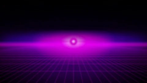 Retro synthwave grid scrolling forward seamless loop background Stock Footage 345182800