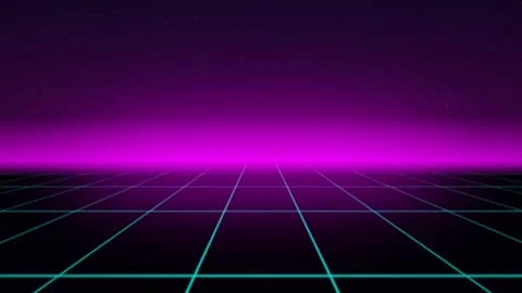 Retro synthwave grid seamless loop motion background Stock Footage 345182920