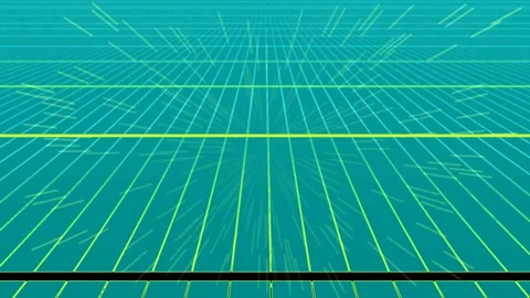 Retro Synthwave Grid Tunnel Background with Vibrant Geometric Lines and Per.. Stock Footage 336772525