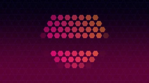 Retro synthwave hexagon grid background for live visuals Stock Footage 341700135