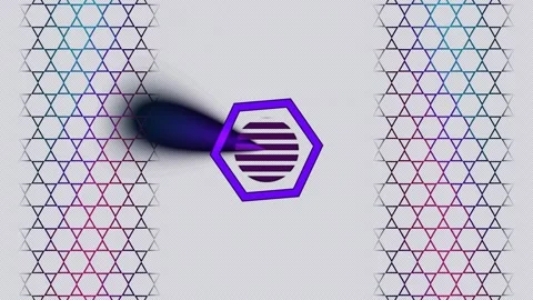 Retro Synthwave Hexagon Grid Background Seamless Loop Video stock 341829707
