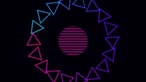 Retro Synthwave Hexagon Grid Background Seamless Loop Video stock 341842573