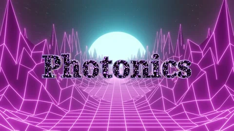 Retro synthwave landscape featuring glowing digital terrain and neon horizon Stock-Footage 343811768